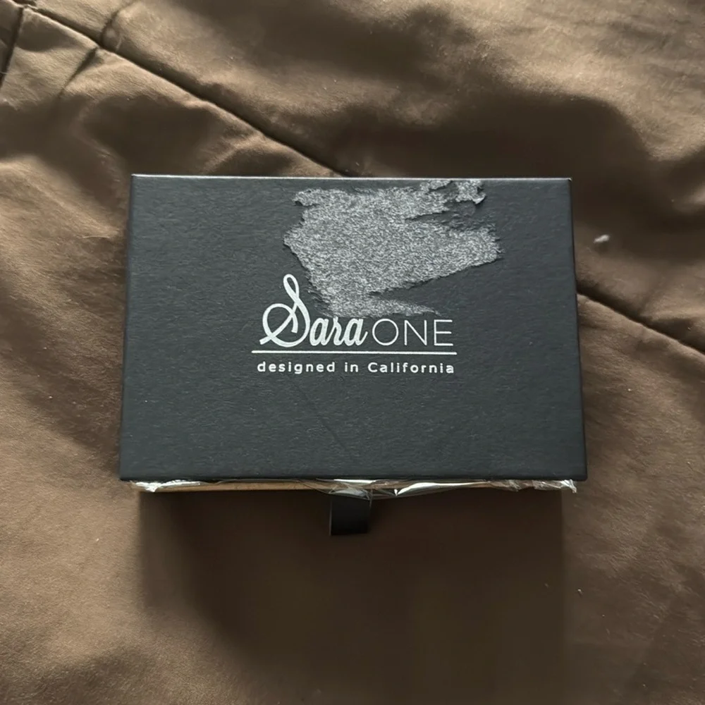 Sara One Black Faux Leather Small Multi-Fold Wallet Business Cardholder